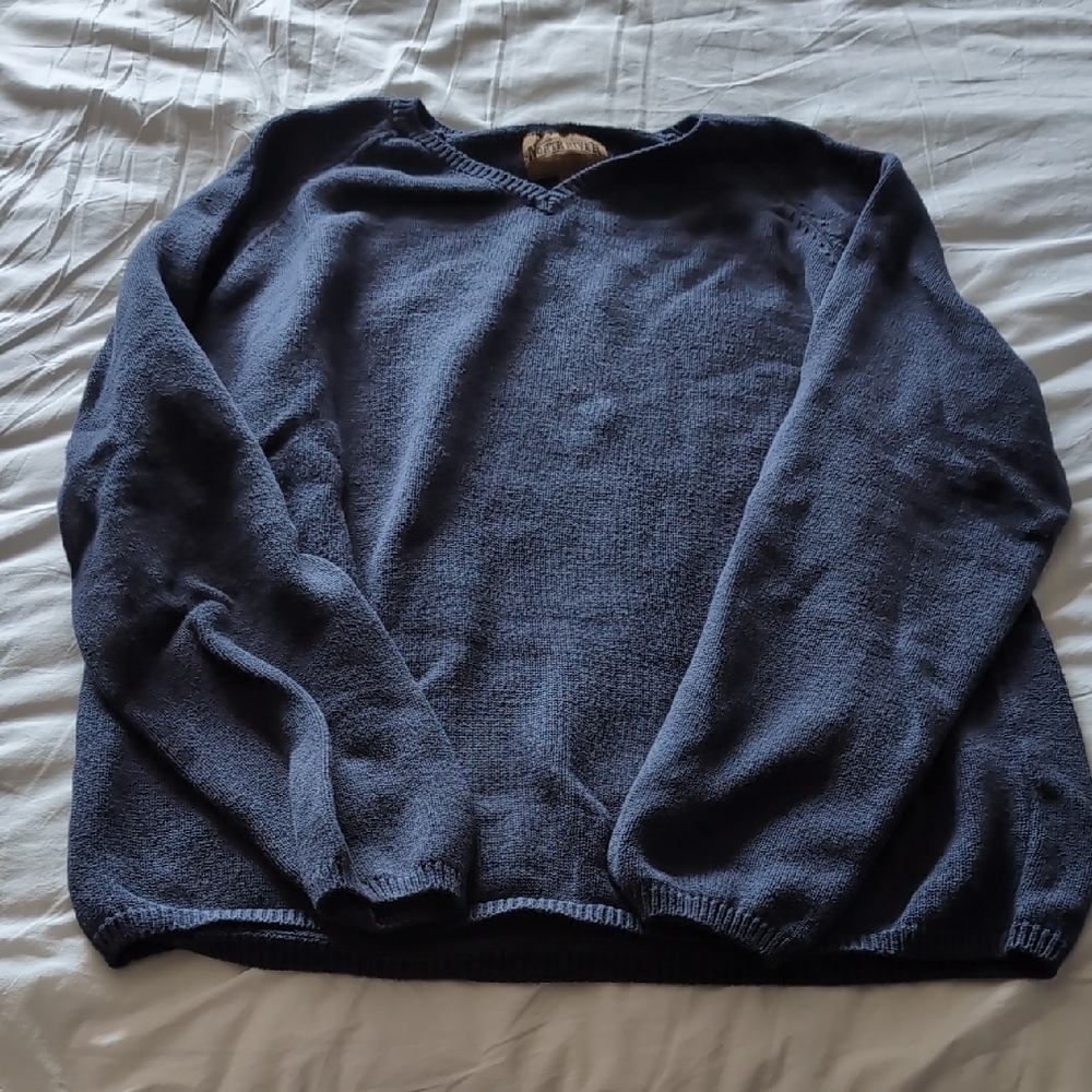 North River Outfitters Men's Blue V-Neck Sweater